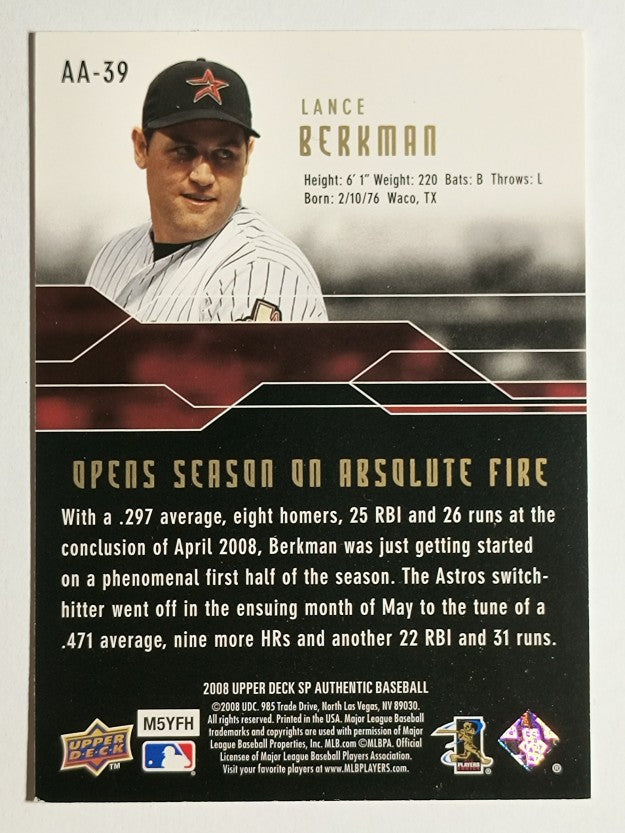 2008 SP Authentic Authentic Achievements #AA39 Lance Berkman