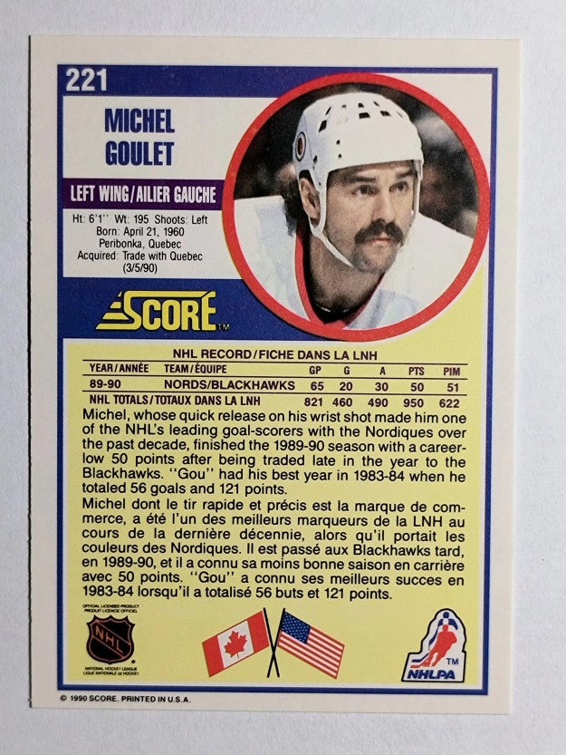 1990-91 Score Canadian #221 Michel Goulet