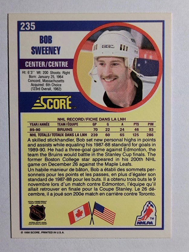 1990-91 Score Canadian #235 Rob Sweeney