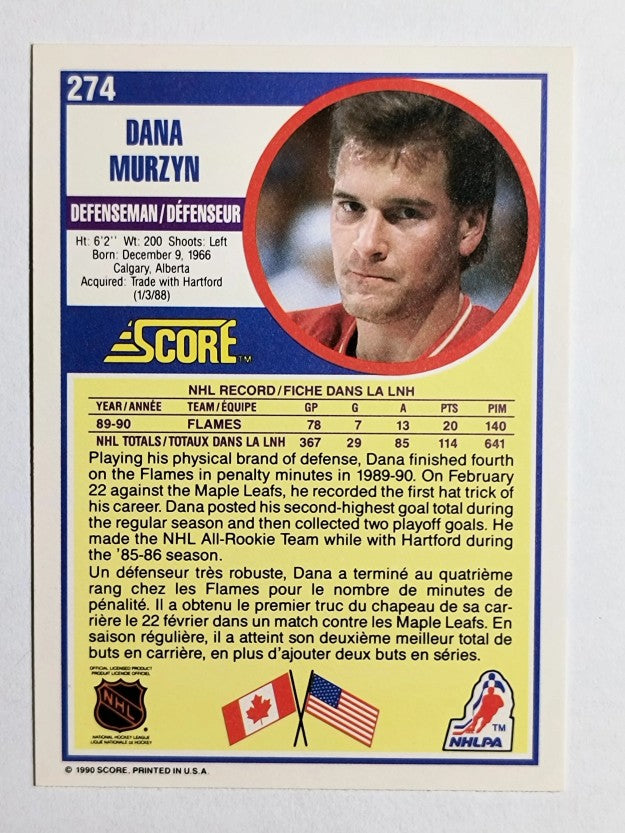 1990-91 Score Canadian #274 Dana Murzyn