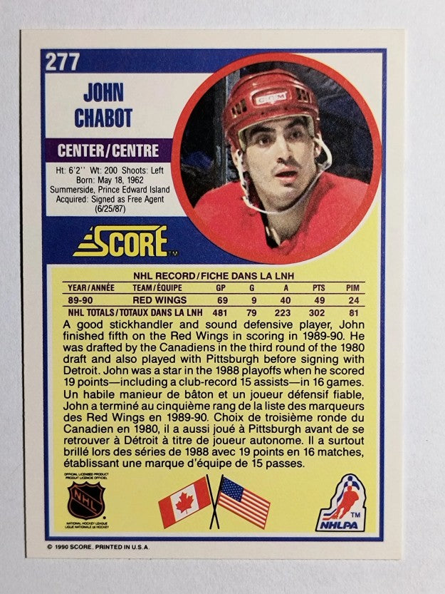 1990-91 Score Canadian #277 John Chabot