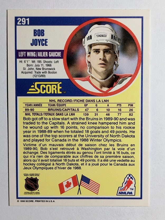 1990-91 Score Canadian #291 Bob Joyce