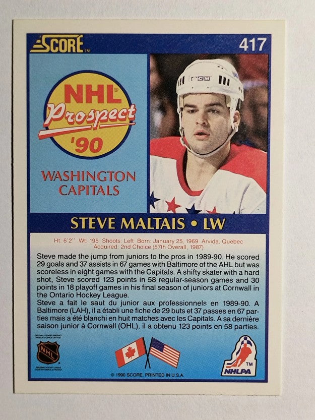 1990-91 Score Canadian #417 Steve Maltais RC