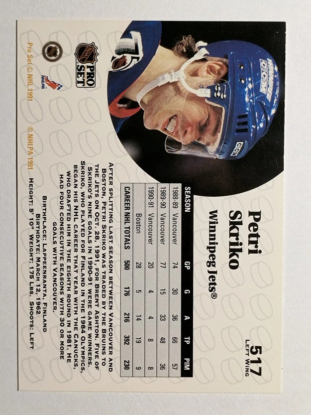 1991-92 Pro Set #517 Petri Skriko