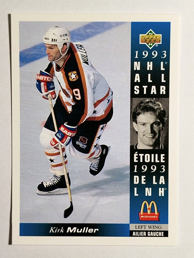 1993-94 McDonald's Upper Deck #20B Kirk Muller COR/Full stick blade showing