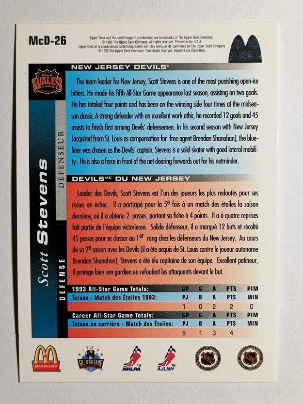 1993-94 McDonald's Upper Deck #26 Scott Stevens