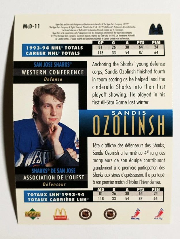 1994-95 McDonald's Upper Deck #McD11 Sandis Ozonlish