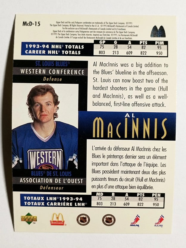 1994-95 McDonald's Upper Deck #McD15 Al MacInnis