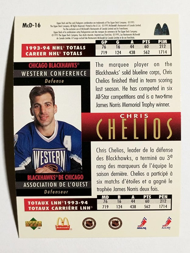 1994-95 McDonald's Upper Deck #McD16 Chris Chelios