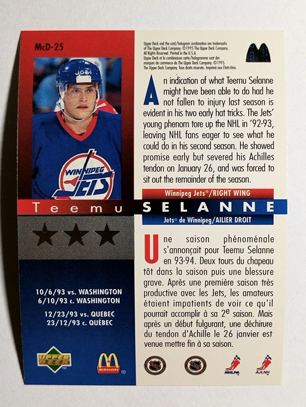 1994-95 McDonald's Upper Deck #McD25 Teemu Selanne