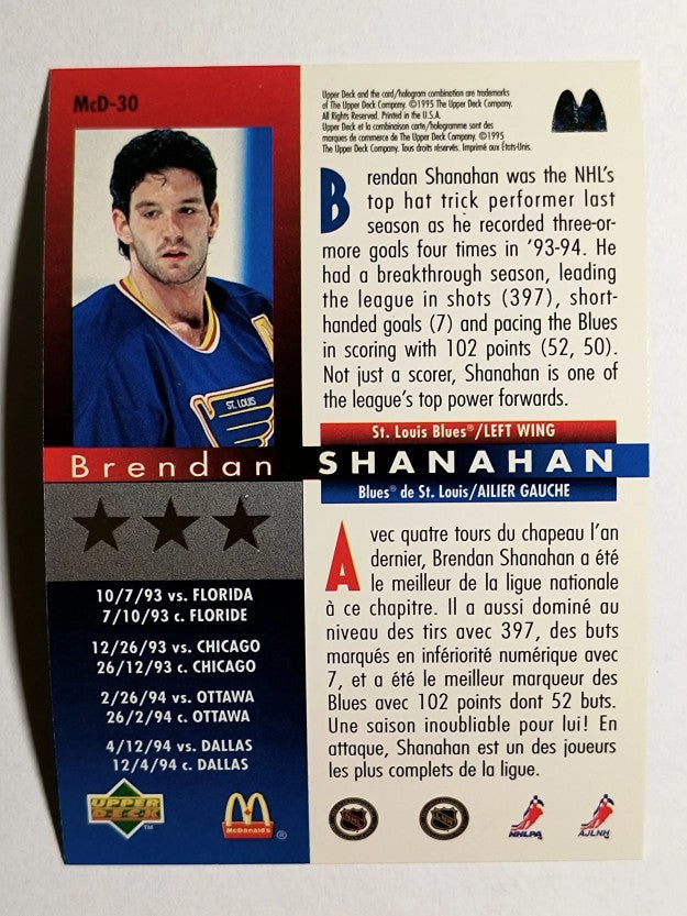 1994-95 McDonald's Upper Deck #McD30 Brendan Shanahan