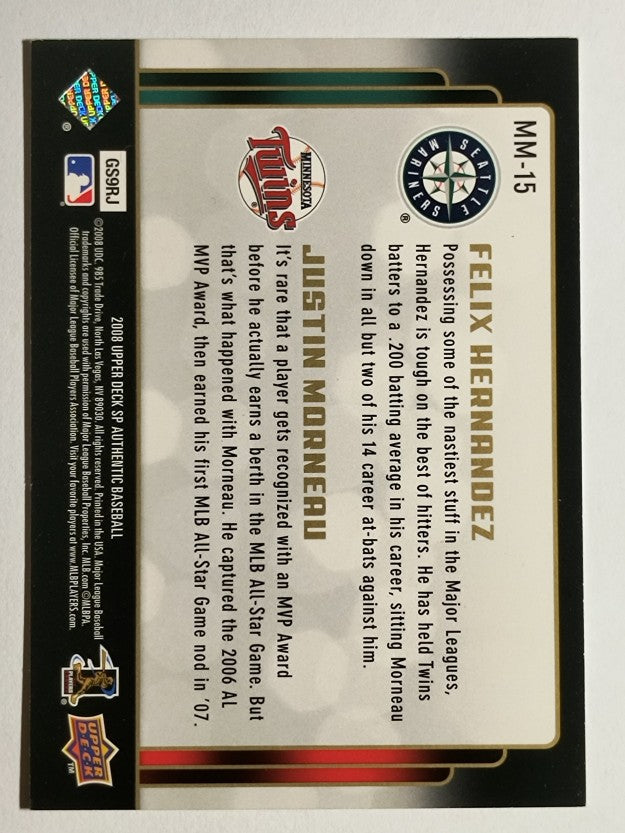 2008 SP Authentic Marquee Matchups #MM15 Felix Hernandez/Justin Morneau