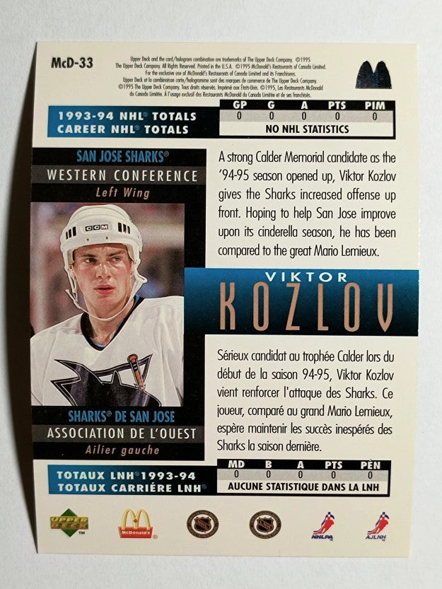 1994-95 McDonald's Upper Deck #McD33 Viktor Kozlov