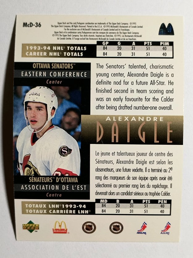 1994-95 McDonald's Upper Deck #McD36 Alexandre Daigle