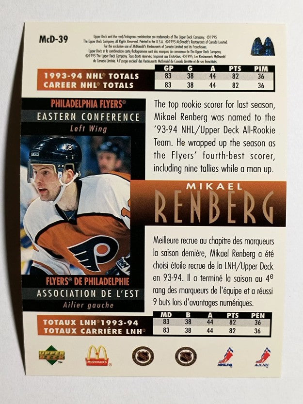 1994-95 McDonald's Upper Deck #McD39 Mikael Renberg