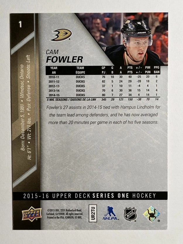 2015-16 Upper Deck #1 Cam Fowler