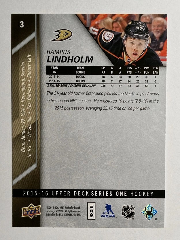 2015-16 Upper Deck #3 Hampus Lindholm
