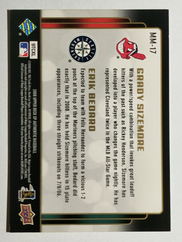 2008 SP Authentic Marquee Matchups #MM17 Grady Sizemore/Erik Bedard