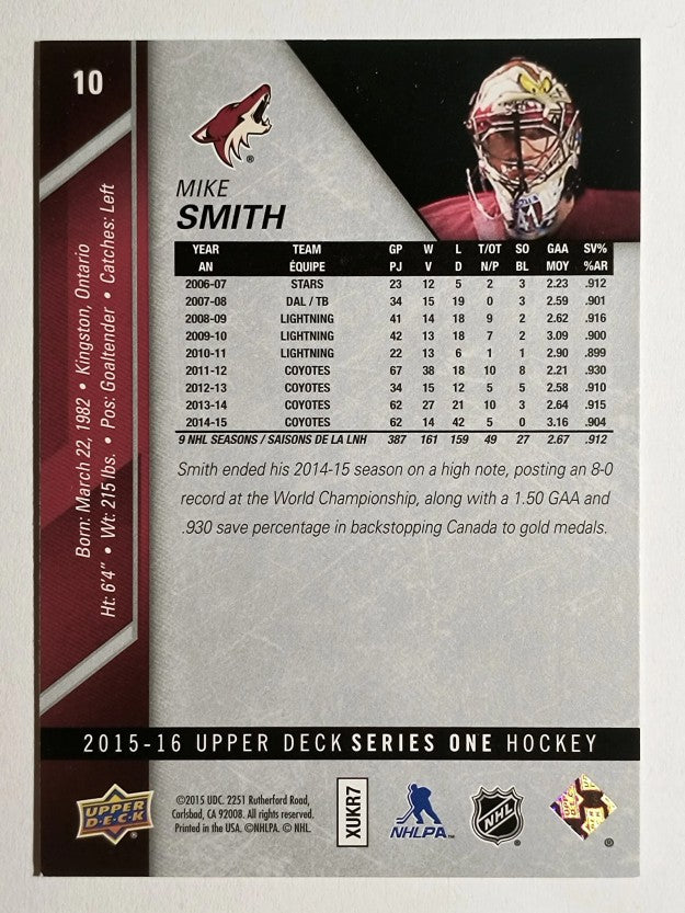 2015-16 Upper Deck #10 Mike Smith