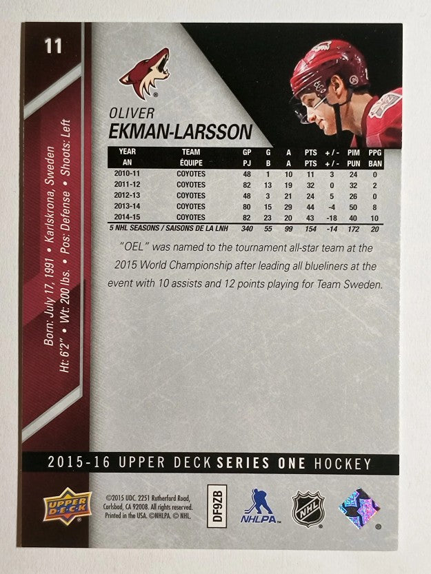 2015-16 Upper Deck #11 Oliver Ekman-Larsson