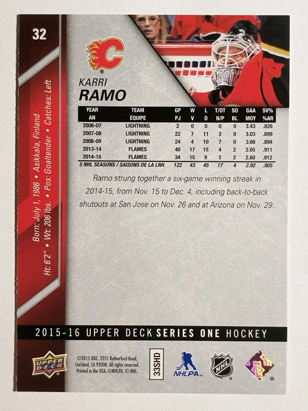2015-16 Upper Deck #32 Karri Ramo