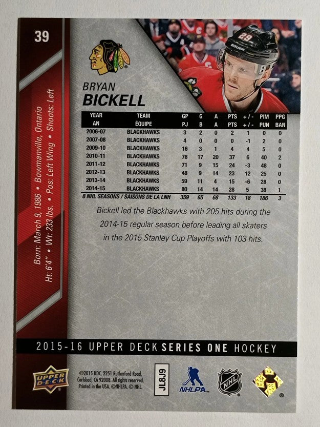 2015-16 Upper Deck #39 Bryan Bickell