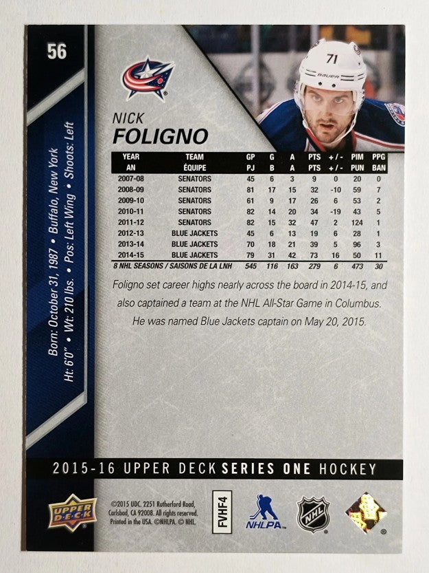 2015-16 Upper Deck #56 Nick Foligno