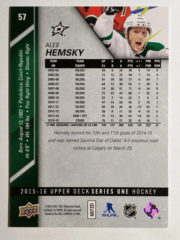 2015-16 Upper Deck #57 Ales Hemsky