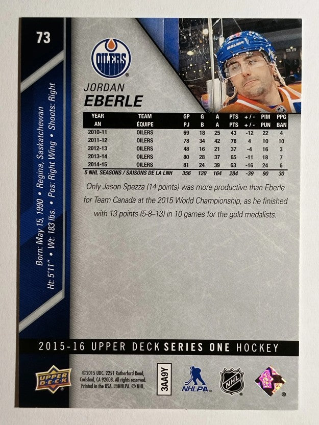 2015-16 Upper Deck #73 Jordan Eberle