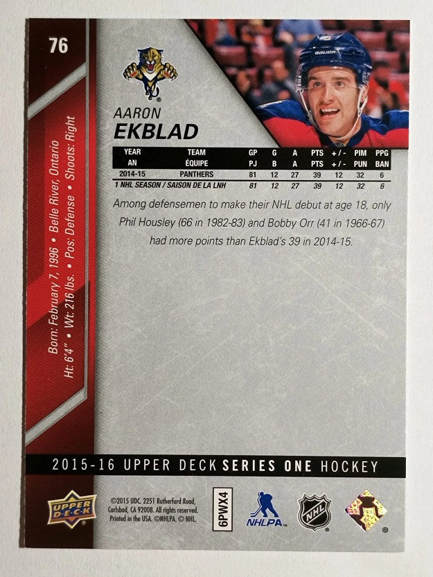 2015-16 Upper Deck #76 Aaron Ekblad