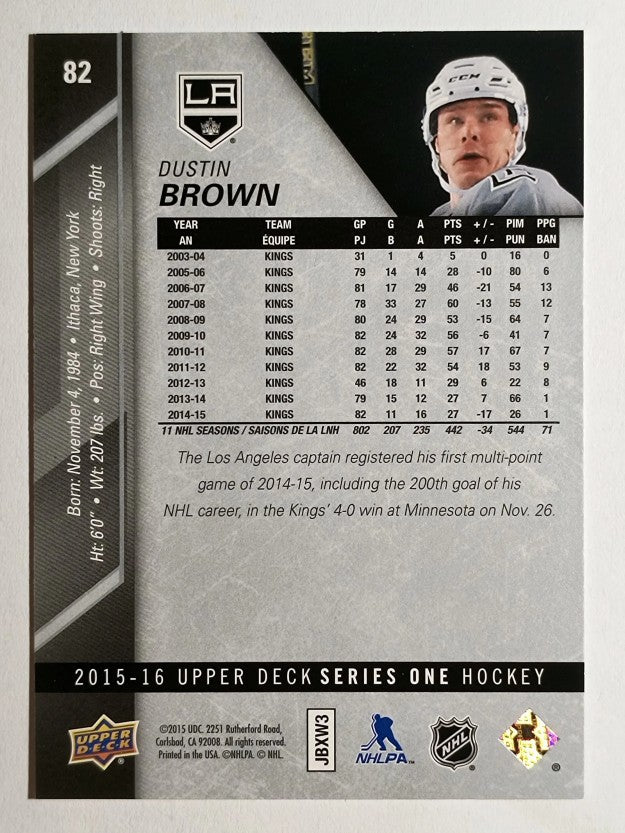 2015-16 Upper Deck #82 Dustin Brown