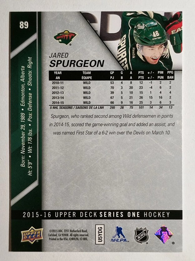 2015-16 Upper Deck #89 Jared Spurgeon