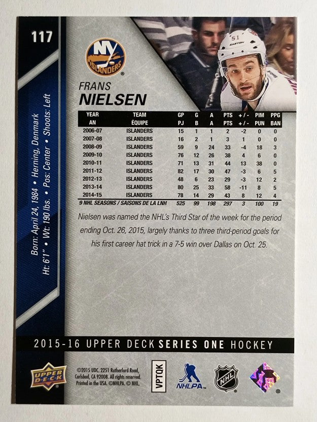 2015-16 Upper Deck #117 Frans Nielsen