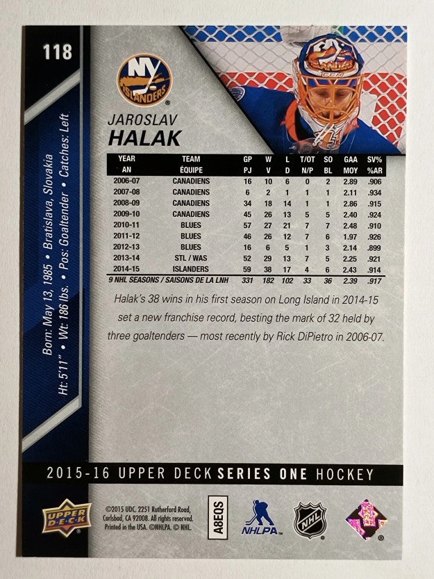 2015-16 Upper Deck #118 Jaroslav Halak