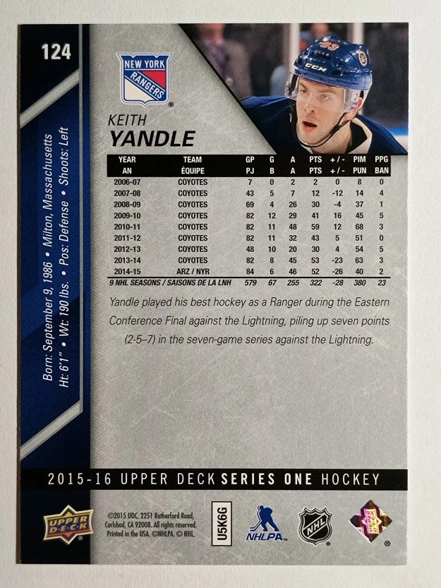 2015-16 Upper Deck #124 Keith Yandle