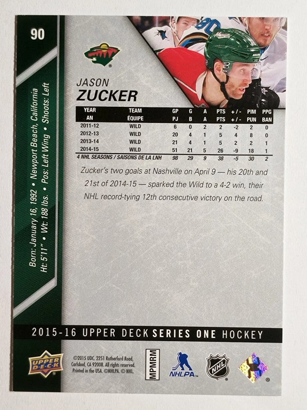 2015-16 Upper Deck #90 Jason Zucker