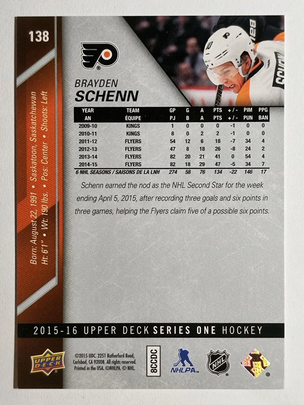 2015-16 Upper Deck #138 Brayden Schenn