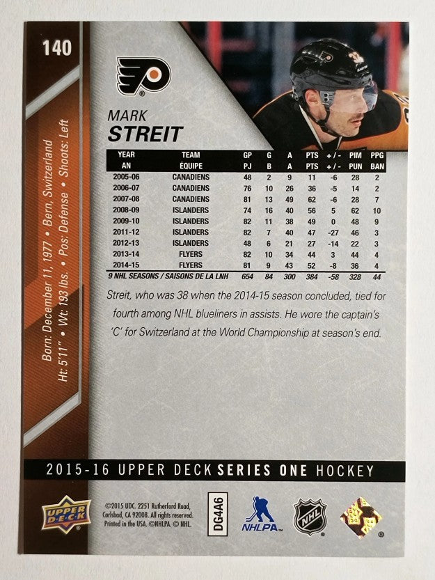 2015-16 Upper Deck #140 Mark Streit