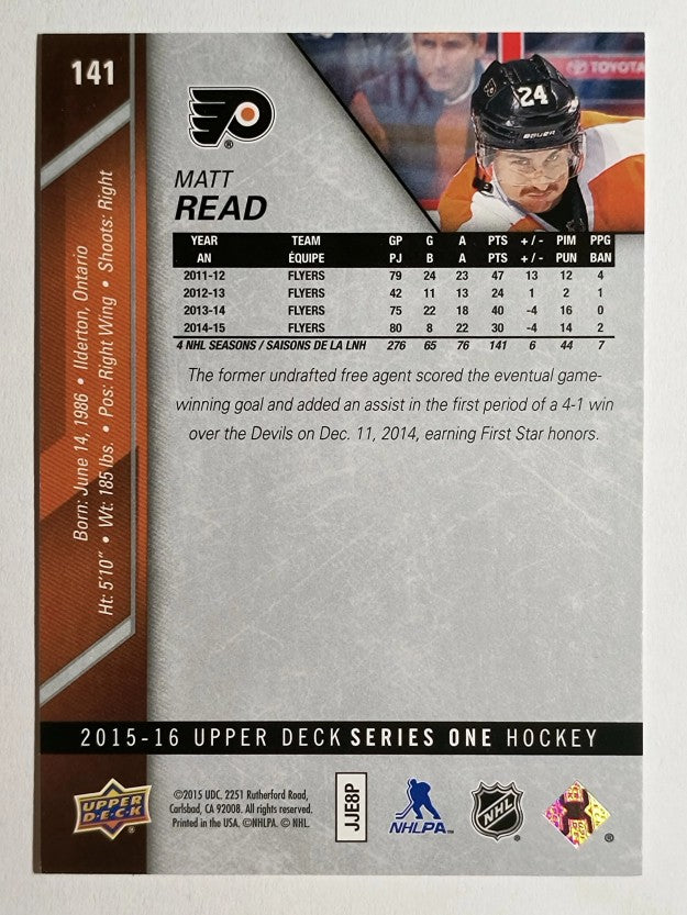 2015-16 Upper Deck #141 Matt Read