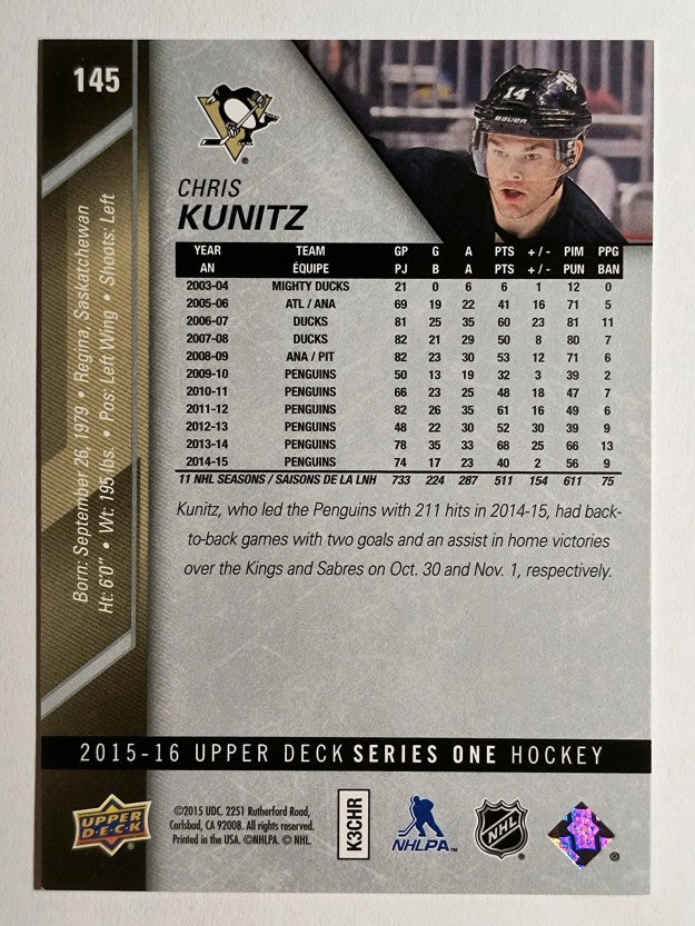 2015-16 Upper Deck #145 Chris Kunitz