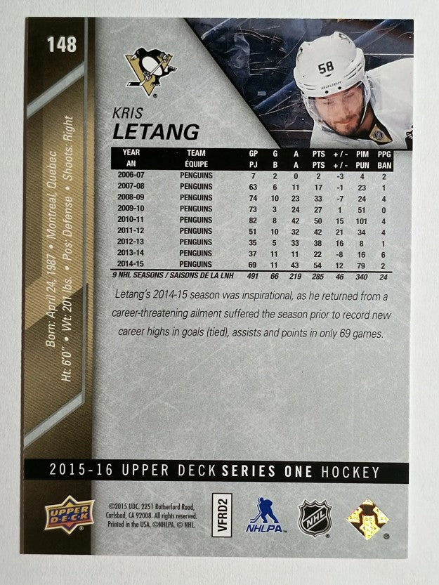 2015-16 Upper Deck #148 Kris Letang