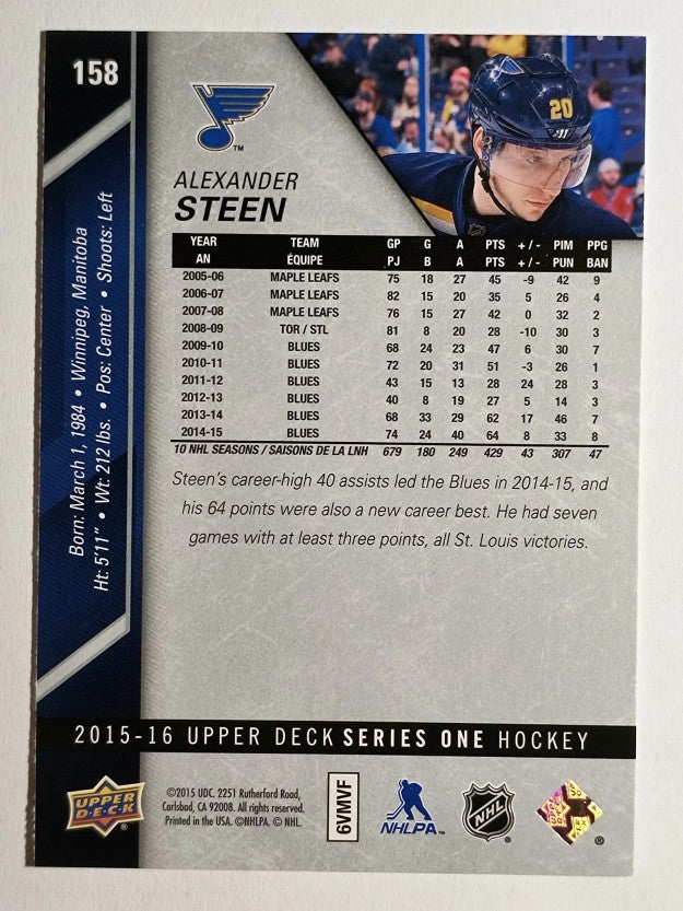 2015-16 Upper Deck #158 Alexander Steen
