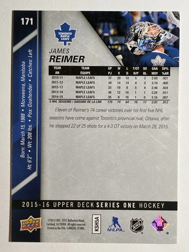 2015-16 Upper Deck #171 James Reimer