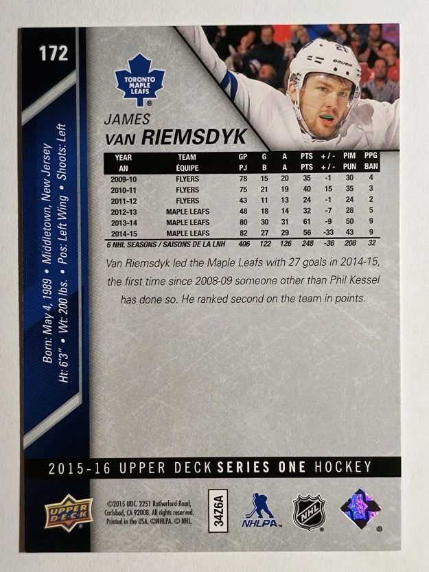 2015-16 Upper Deck #172 James van Riemsdyk