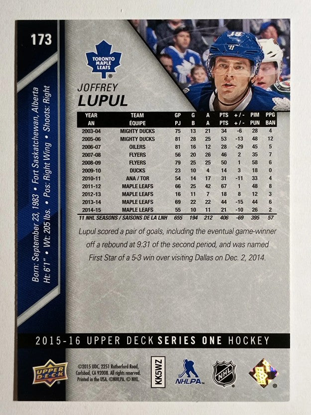 2015-16 Upper Deck #173 Joffrey Lupul