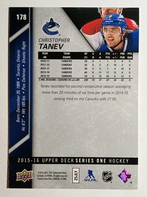 2015-16 Upper Deck #178 Christopher Tanev