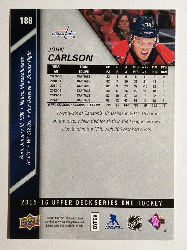 2015-16 Upper Deck #188 John Carlson