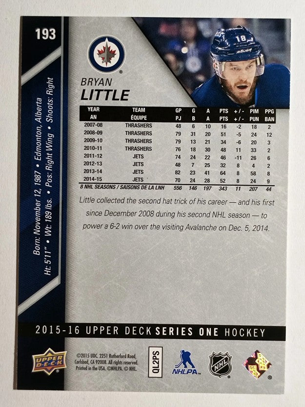 2015-16 Upper Deck #193 Bryan Little