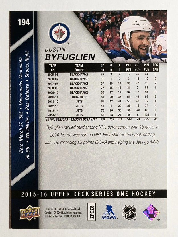 2015-16 Upper Deck #194 Dustin Byfuglien