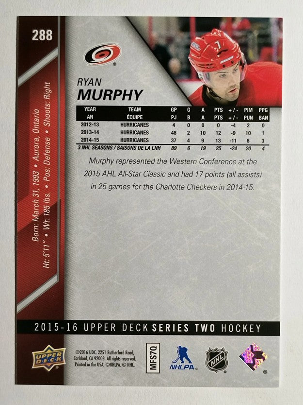 2015-16 Upper Deck #288 Ryan Murphy